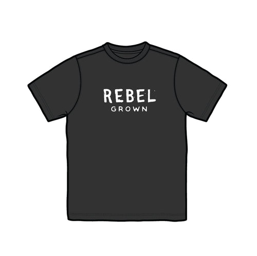 Black With White Rebel Grown Text Men's T