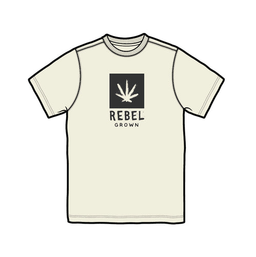 Beige With Black Rebel Grown Logo Men's T