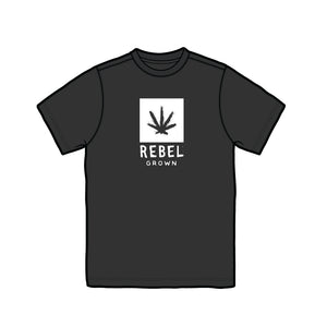 Black With White Rebel Grown Logo Men's T