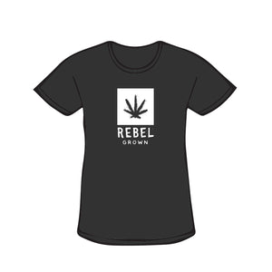 Black With White Rebel Grown Logo Women's T